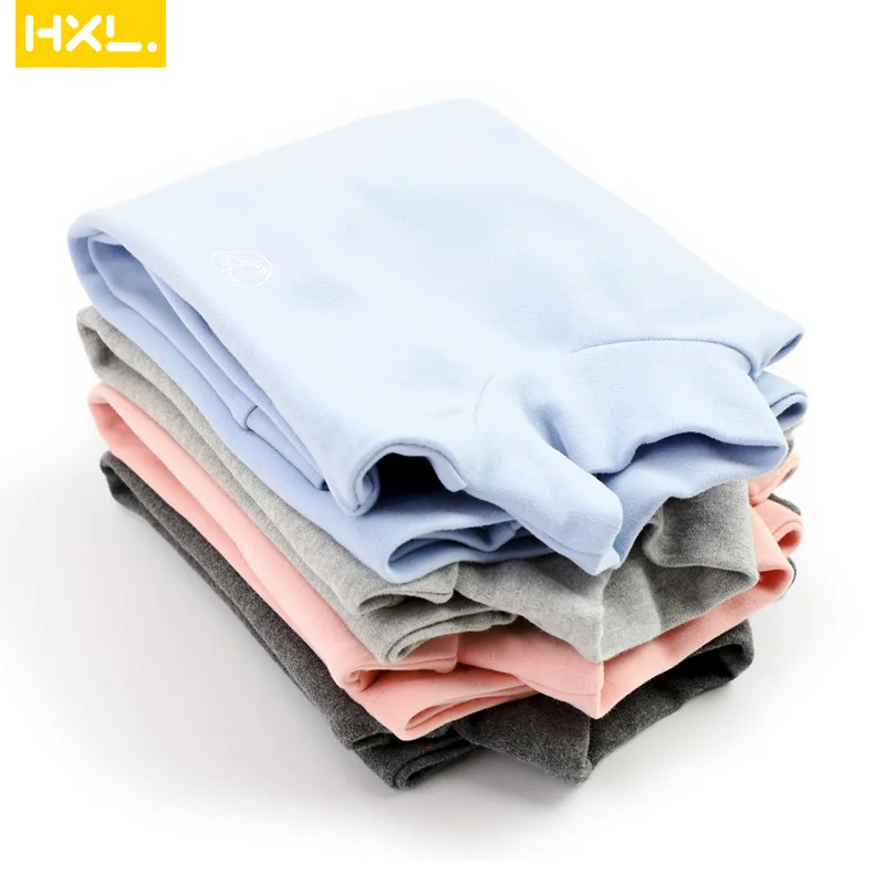 2018Winter Kids Thermal Underwear Solid Thick Cotton High Collar Children's Warm Suit Clothes Baby Boys Girls Long Johns Pajamas