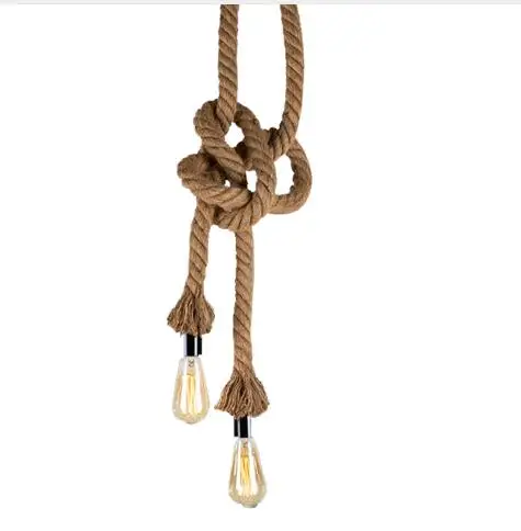 Пеньковая веревка люстра кантри подвесной светильник потолочный светильник подвесной светильник металл+ пластик