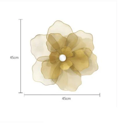 Современные кованые золотые цветы настенные подвесные украшения для гостиной спальни настенные фрески ремесла крыльцо прохода Настенные наклейки украшения - Цвет: style4-45CM