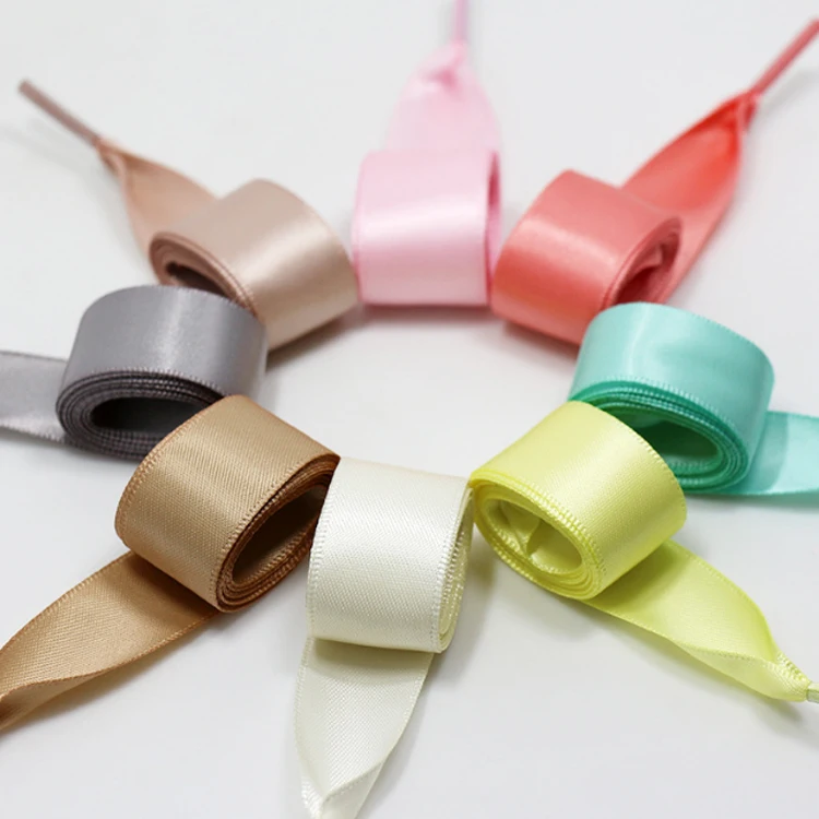 1 пара 2 см ширина атласная шелковая лента шнурки парусиновая обувь ...