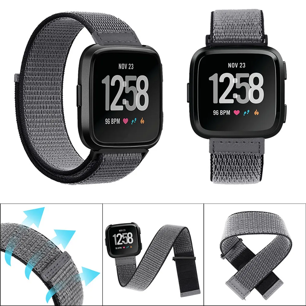 

Magic Sticker Nylon Adjustable Replacement Strap Wrist Band For Fitbit Versa wearable devices smartwatch relogios horloge