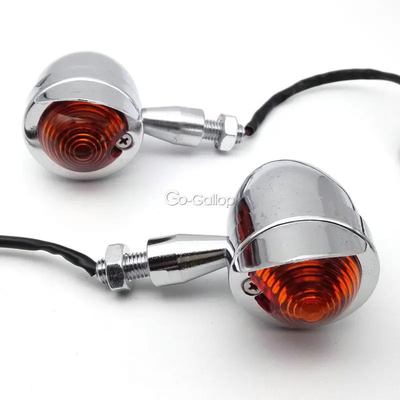 

2X Motorcycle Chrome Turn Signals Amber Light For Honda Suzuki Kawasaki Yamaha Harley Dyna Sportster VN 1500 1600 Classic