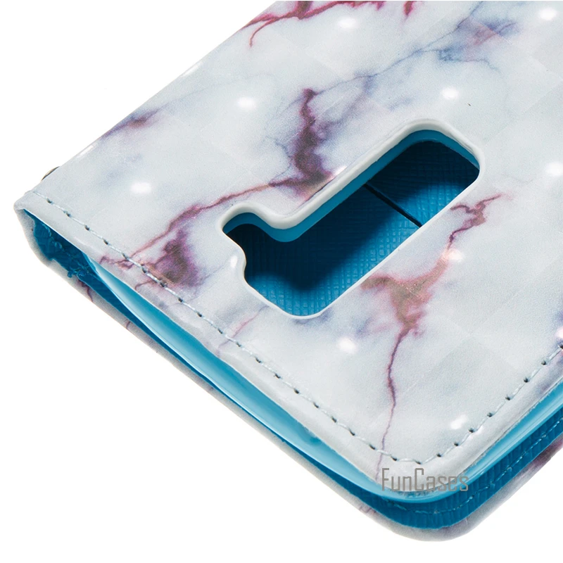 Leather Wallet Flip Marble Case For LG K8 Phone Cover Accessory Black Cell Phone coque capa capinha kryty Cove