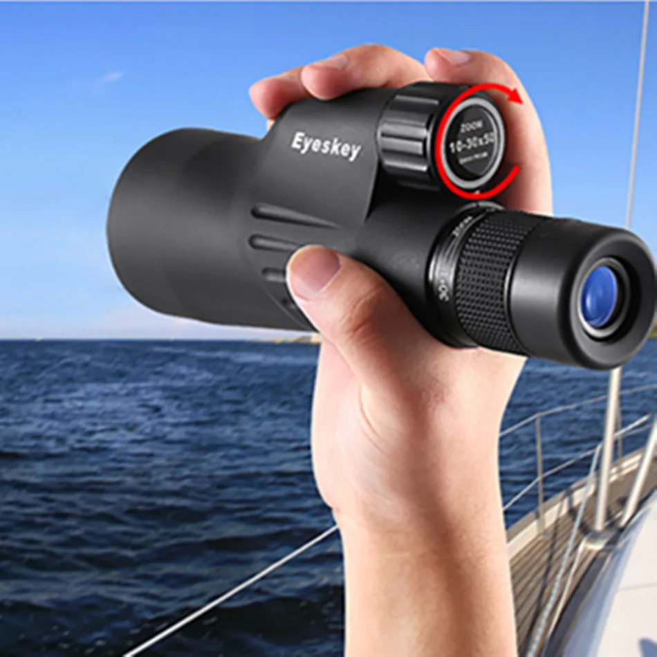 

Eyeskey Zoom Monocular 10-30x50 Telescope Monocular Hunting Camping Bak4 Prism Powerful Supplies With a Tripod Waterproof