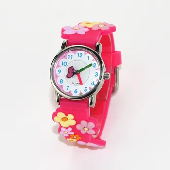 

MINI 3D Band Flowers Pattern Design Little Girl Children Students Boy Women Wrist Watch Waterproof Clock Reloj