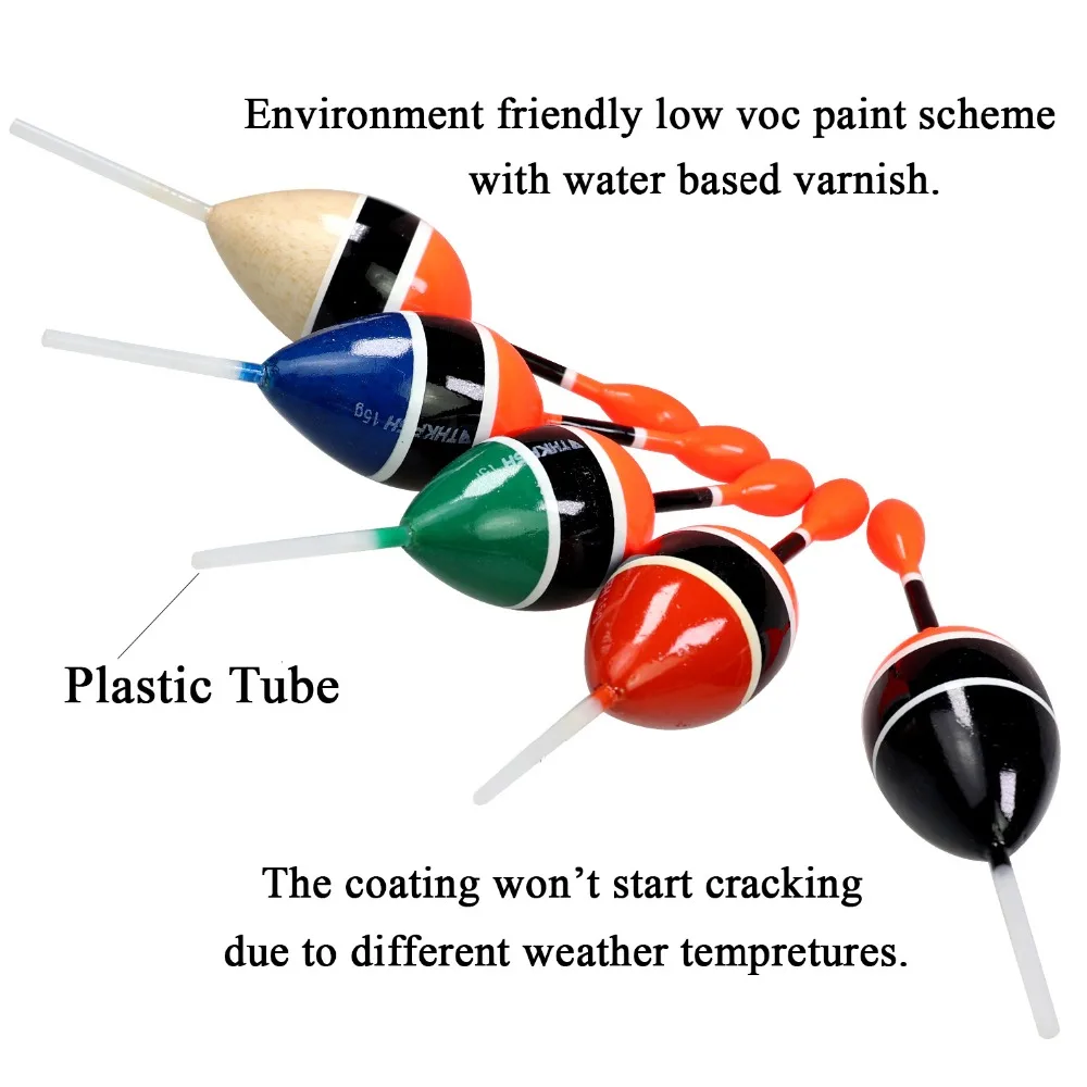 5 шт. " x 5,28" 1," x 4,8" скольжения поплавок для Crappie бас карп рыбалка скольжения Дрифт трубка деревянные Рыболовные Поплавки-бобберы
