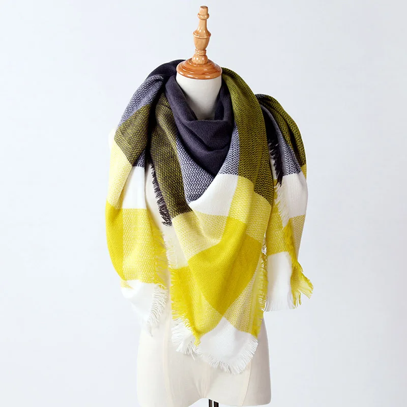 Элитный бренд площади зимний шарф для Для женщин теплые кашемировые мода квадратный платки Мягкий пашмины одеяла Размеры 140 см x 140 см - Цвет: 8