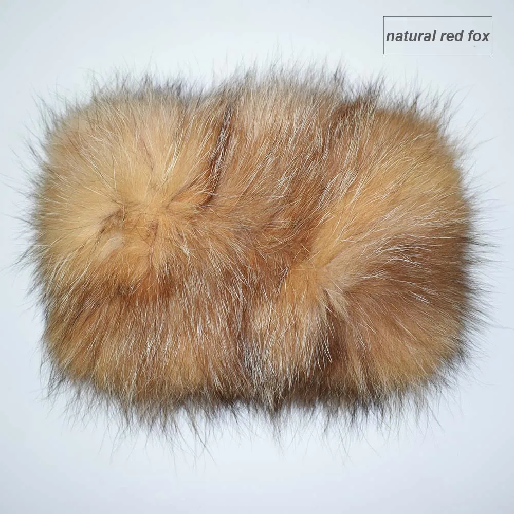 fox fur headband color red fox