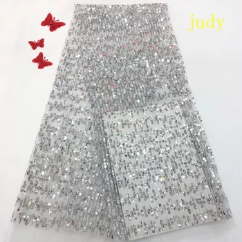 

The 9 color vertical stripe pattern sequins embroidered with French style fabrics are used for the wedding dress stage RFJJ117