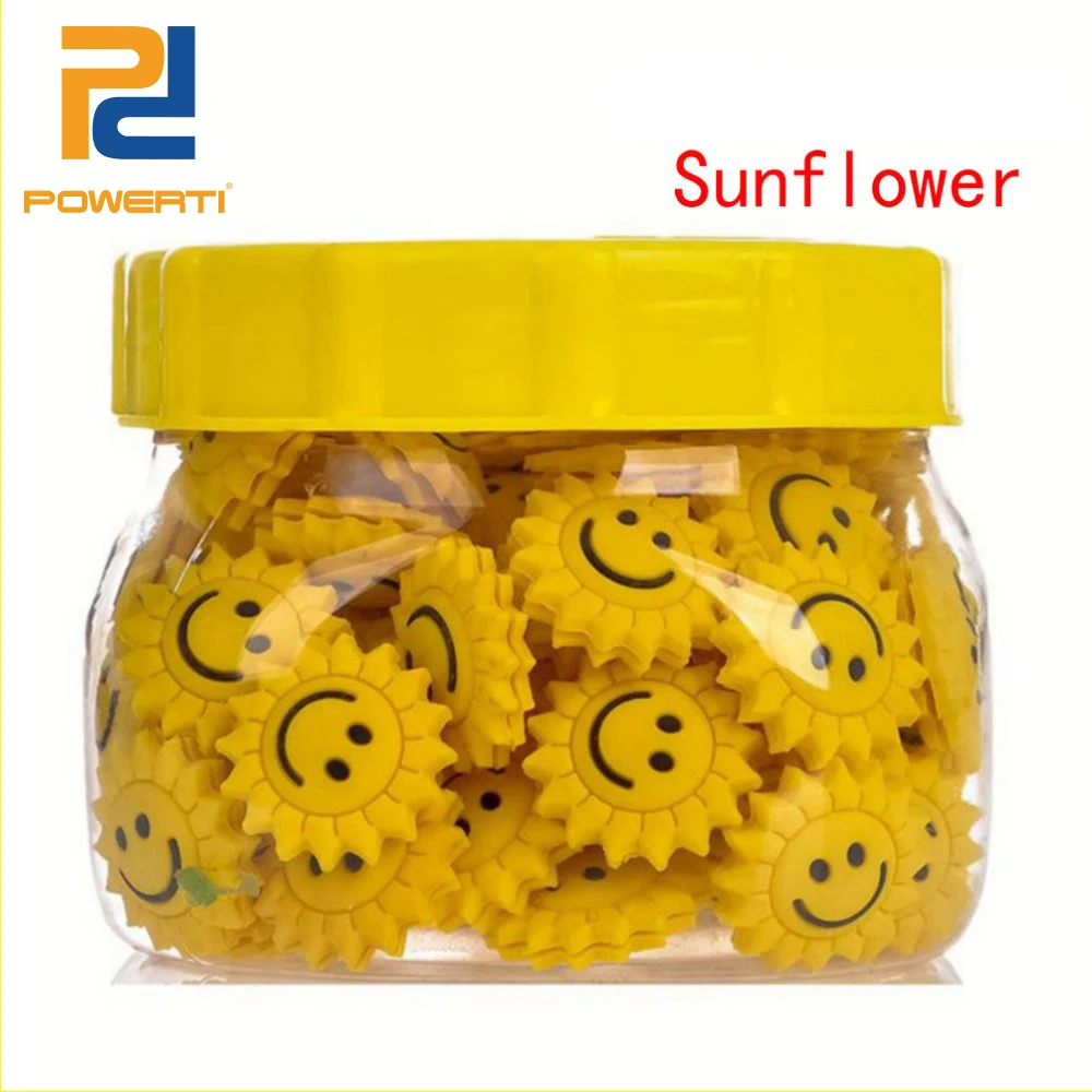 POWERTI 50pcs/lot Sunflower Sport Tennis Racket Vibration Dampener