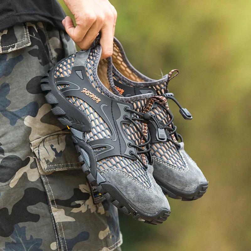 

High Quality Men Breathable Mesh Waterproof Shoes Outdoor Climbing Hiking Non-slip Sneakers NCM99