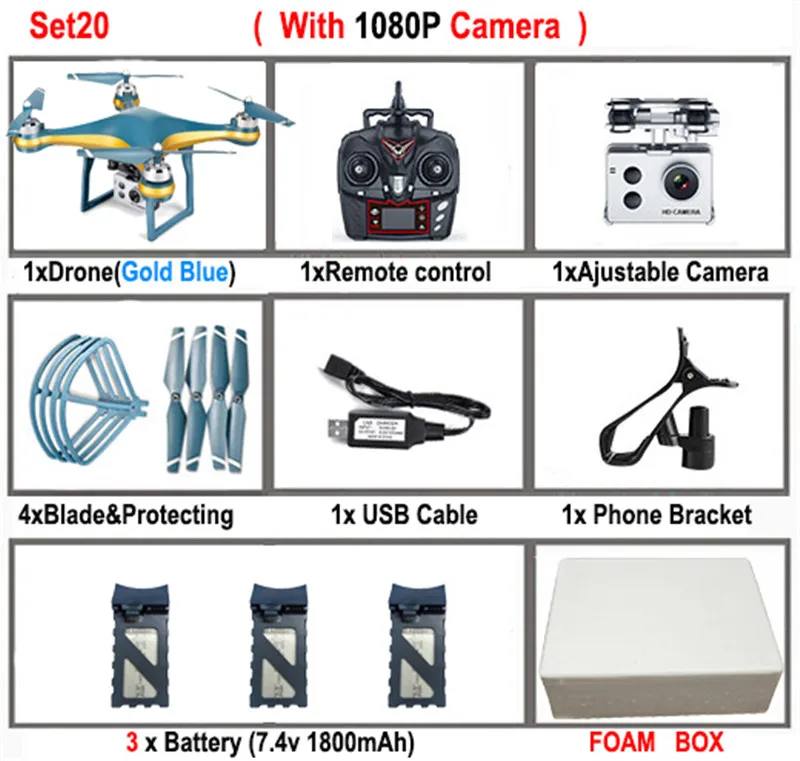 K10 gps 5G Wifi FPV RC Дрон с регулируемой камерой 720 P/1080 P 25 минут время полета низкая мощность возврат вертолет RC Квадрокоптер игрушки - Цвет: Set20