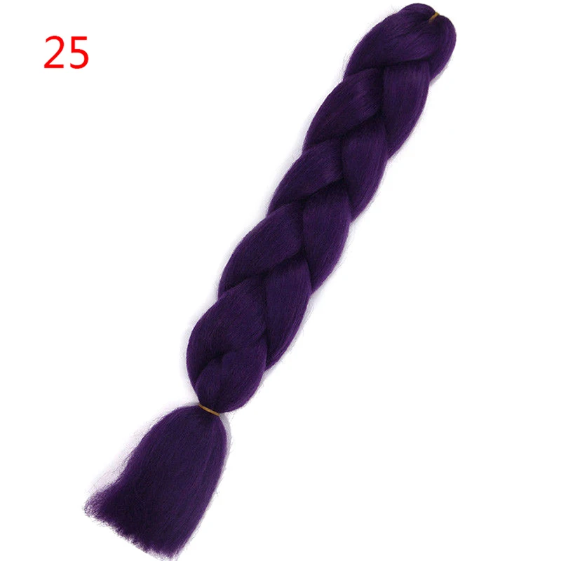 Плетение волос 1 шт. 24 дюйма синтетические Kanekalon гибкие, чистый цвет вязание крючком Джамбо сплетенные волосы для наращивания