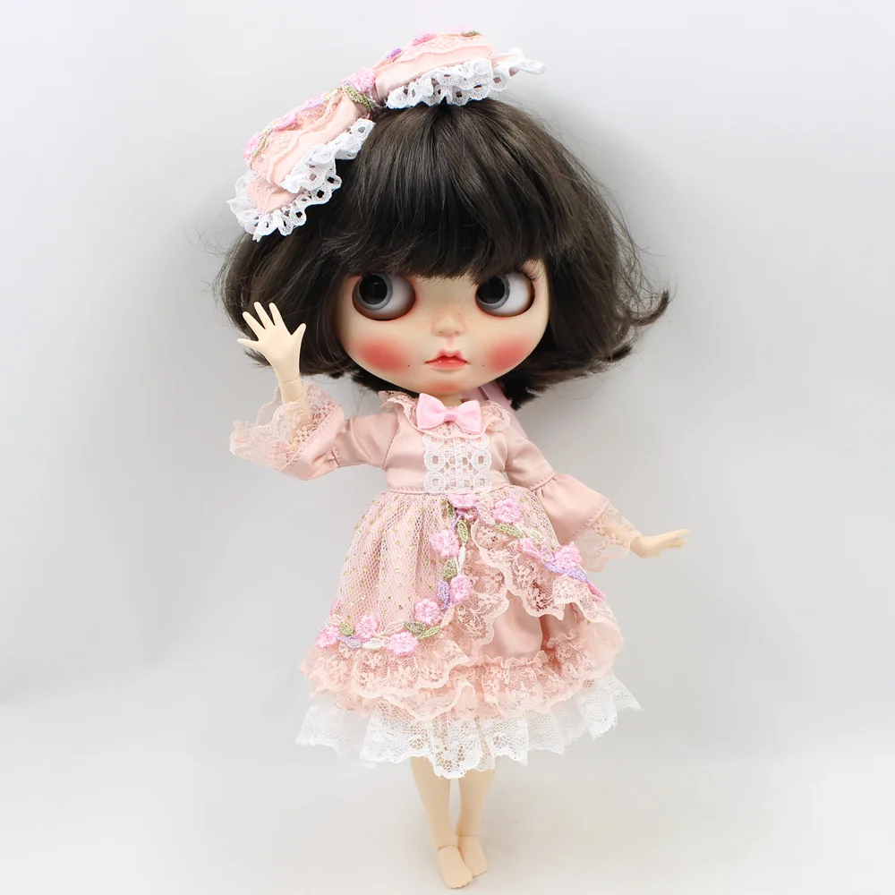 Одежда для Blyth Doll, розовое платье принцессы с повязкой на голову, свитер, кружевной наряд, ICY Licca Joint body, 1/6