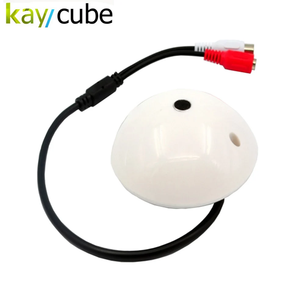 

5PCS Acoustic Monitoring CCTV Microphone for Camera 5-100m2 Range KE-15E Grey or White Color Optional