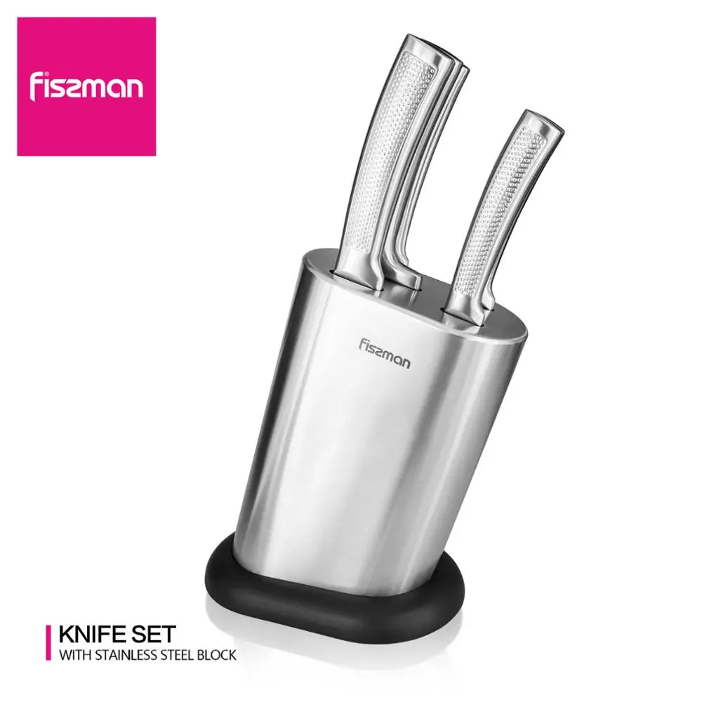 

FISSMAN NATORI Series Stainless Steel Kitchen Knife Set with Stainless Steel Block-5pcs Knives Set
