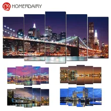 

HOMERDAIRY 5pcs Full Round Drill 5D DIY Diamond Painting Colourful Flower Multi-picture Combination 3D Embroidery Mosaic Decor