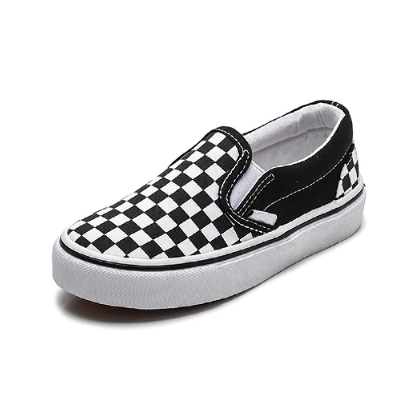

Brand New Plaid Kids Canvas Shoes 2019 New Slip-on Boys Girls Casual Shoes Loafers Children Shoes Anti-slippery Rubber Bottom