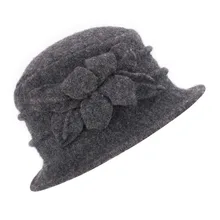 Женские шапки с цветком, шерсть, шляпы для мам, новые Брендовые женские шапки на осень и зиму, теплые шапки