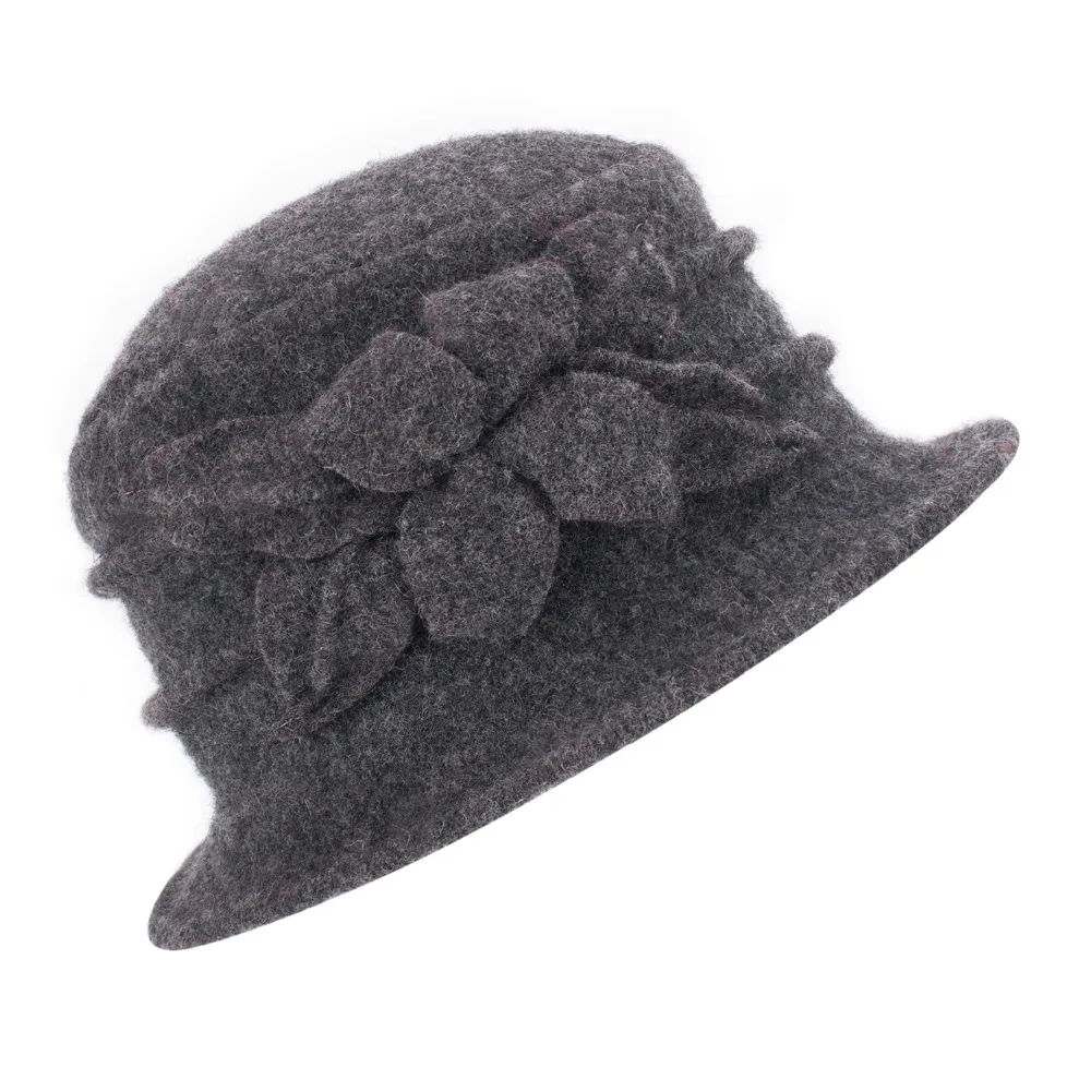

Ladies Hats Flower 100% Wool Hat Mom Hats Brand New Women Cap Autumn Winter Warm Hats Free shipping