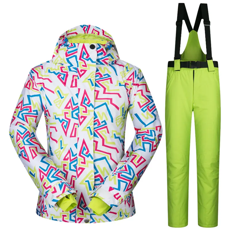 

-30 Degrees Warm Up Women Snowboard Ski Jackets Pants Suit Female Snow Coats Woman Sports Skis Wear Waterproof Windproof