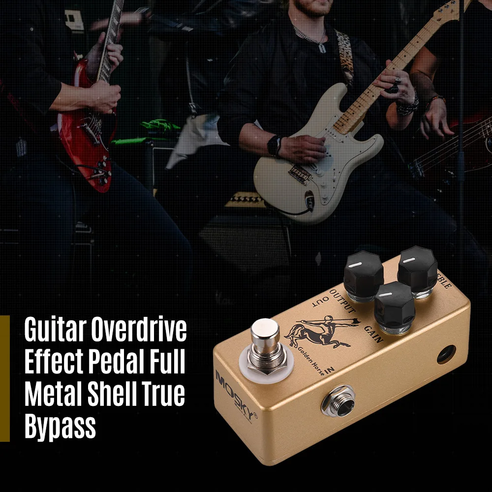 MOSKY Golden Horse Guitar Effect Pedal Overdrive Guitar Pedal Full Metal Shell True Bypass Guitar Parts & Accessories -