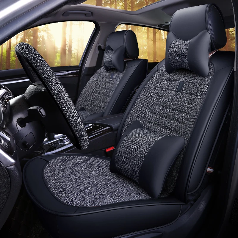 

Universal pu leather linen fiber car seat cover for honda CR-V crv accord HR-V hrv airwave brv br-v city crosstour stream fit