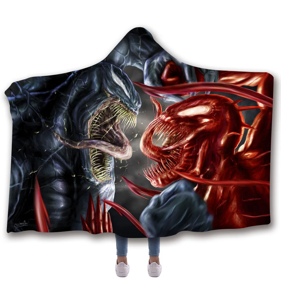 

Fans Wear Venom Spiderman Sleeveless Hoodies Unisex Winter Hoodie Casual Coat Movie Superhero Hooded Marvel Cosplay Costume