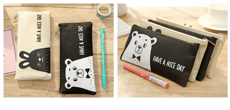 kawaii Bear Oxford cloth Pencil Case Office Student Pencil Cases Kalem Kutusu School Supplies Pen Box Astuccio Scuola