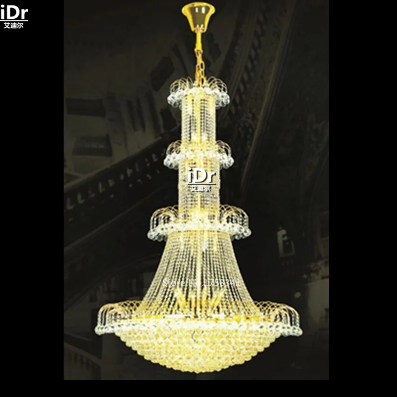 factory outlets Chandeliers Gold gilded crystal lamps polished stairs