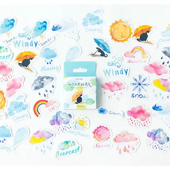 

45 pcs/pack MO.CARD good weather mini paper diary sticker Scrapbooking Decoration label Wholesale