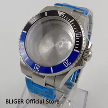 Твердые 43 мм BLIGER 316L Нержавеющая сталь Керамика ободок часы с сапфировым стеклом чехол подходит для приблизительный срок поставки: 2836 автоматический механизм C112