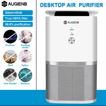 

AUGIENB A-DST02 Air Purifier Active Carbon HEPA Filter Sterilizer Odor Allergies Remover for Smoke VOCs Pollen Dander Smog PM2.5