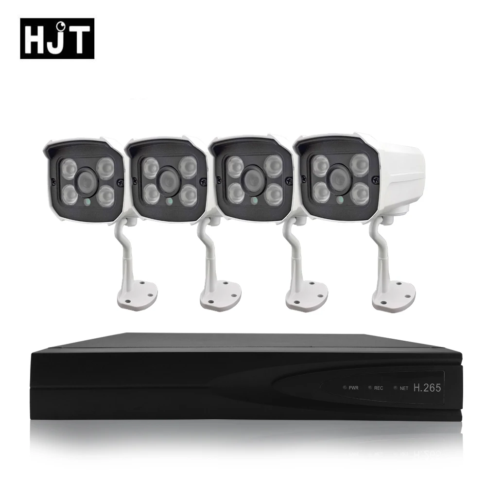 4CH Sony IMX323 2 0MP Metal font b Outdoor b font IP Camera Kit H 265