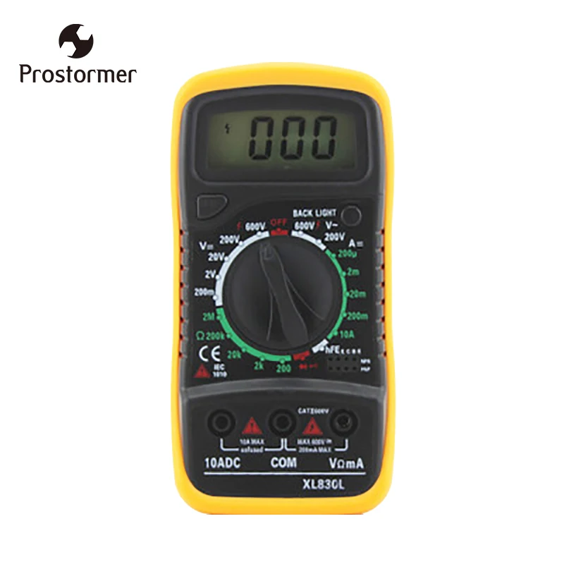 

Prostormer AC/DC Digital Multimeter Electric Handheld Tester Meter Auto Range Digital Voltmeter Ohmmeter Backlight Multimeter