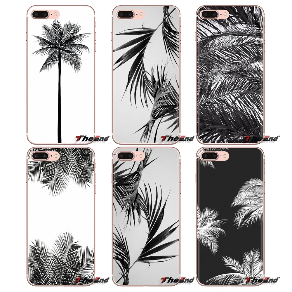 

Black white palm leaves palm trees For Xiaomi Mi3 Samsung A10 A30 A40 A50 A60 A70 Galaxy S2 Note 2 Grand Core Prime TPU Bag Case