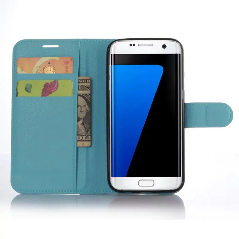 100 шт./лот gligle Смарт Magenetic держатель для карт из искусственной кожи с отделением для кредитных для samsung Galaxy S7 Edge чехол - Цвет: sky blue