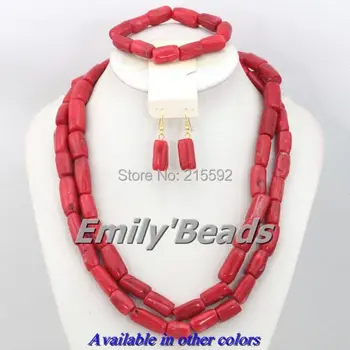 

New Design Red/Pink Costume African Wedding Jewelry Sets Nigerian Wedding African Beads Bridal Jewelry Set Free Shipping CJ282