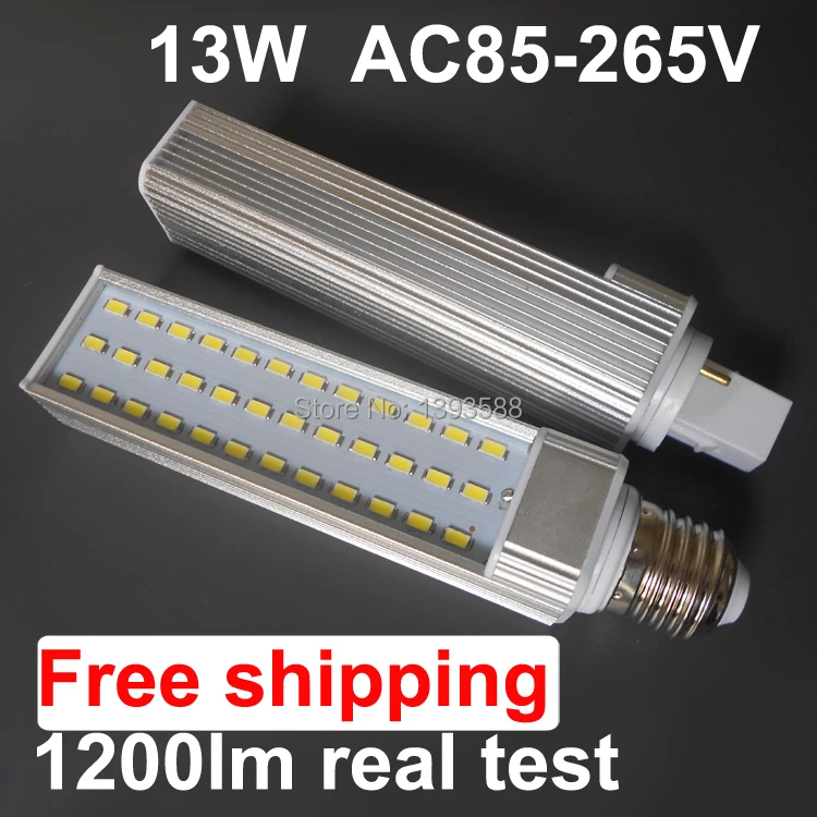 

Power factor 0.9 PL led g24 13w 2-pin led plug light PL 36leds SMD5730 led corn light bulb 1300lm led pl downlight free shipping