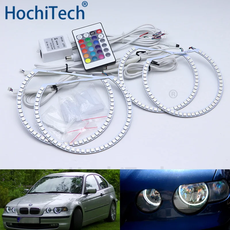 Для BMW E46 3 Серия компактный 2001-2005 многоцветный светодиодный ангельские глазки