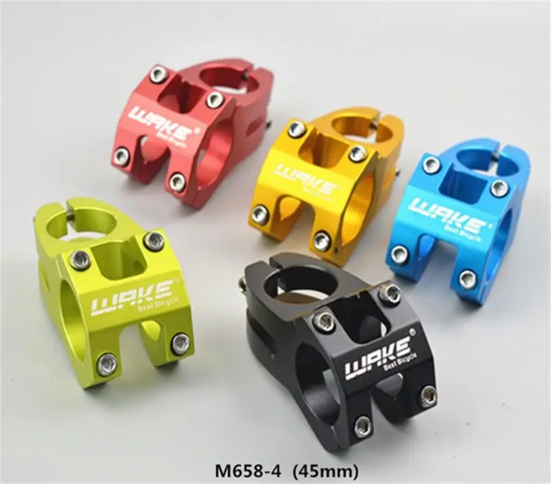 

WAKE Aluminium Alloy Bike Stem 31.8*28.6*45mm Hollowed-out Short Bicycle Handlebar No Tilt Stems For MTB Mountain Road BMX Bike