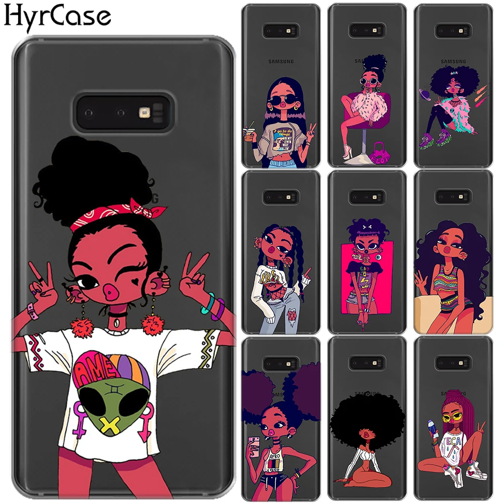 

Afro Black Girl Magic Melanin Poppin Art TPU Case Cover For Coque Samsung Galaxy S10 Plus S10 E S10E S10 A10 A30 A50 M10 M20 M30