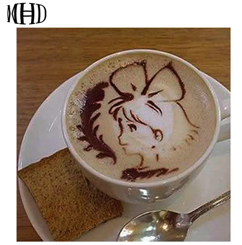 

MHD Diamond Painting Coffee Icon 3D Full & Round Diamond Embroidery diy Diamond Cross Stitch Resin Mosaic Decor Needlework