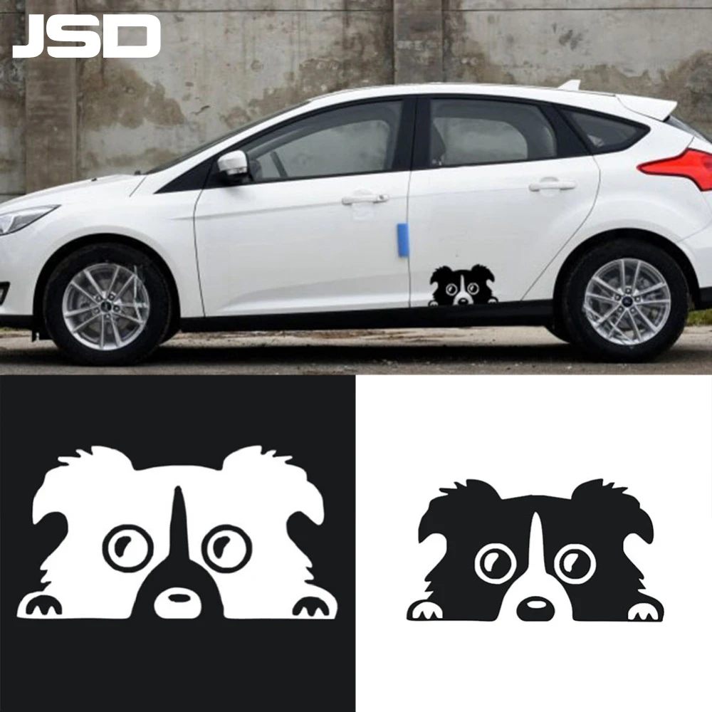 Cartoon Puppy Cute Border Collie Funny Dog Car Stickers Creative