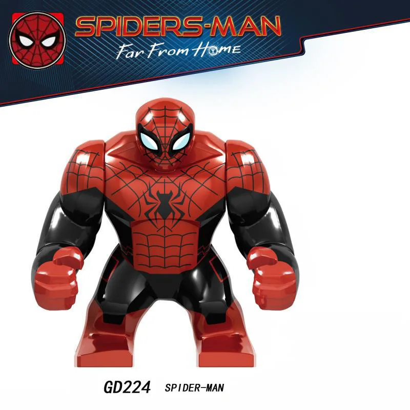 

Superior Big size Spiderman Marvel juguetes Avengers Iron Spider Man In Steel Polar Armor Suit building blocks Toys For Children