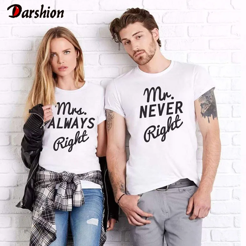 

Funny Matching Couple T Shirt Mr Right Mrs Always Right Couple Shirts Mr. & Mrs. Right Husband and Wife T Shirt Anniversary Gift