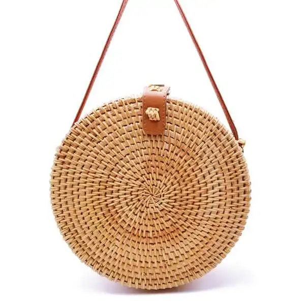 verão rattan saco feito à mão tecido