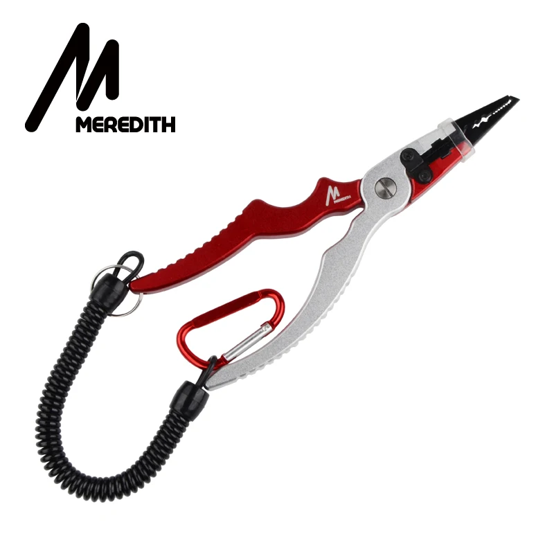 Goedkoop MEREDITH Aluminium Vissen Tang Gereedschap Tang Multifunctionele Roestvrij Stalen Schaar Split Ring Haak Verwijdert Gereedschap