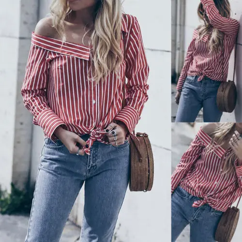 red and white blouse