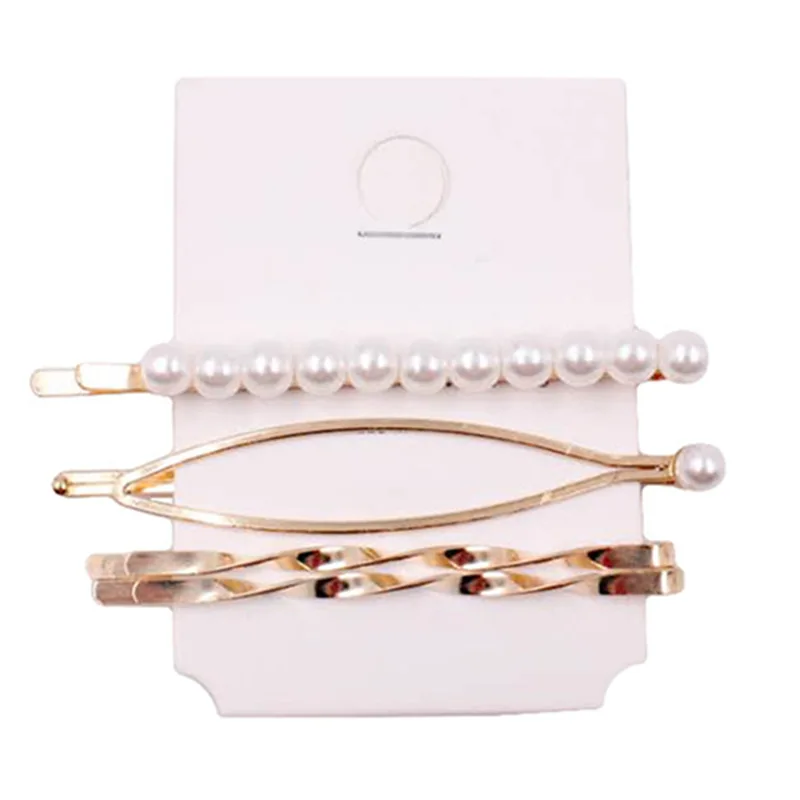 4PCS/Set Women Fashion Pearl Hair Clip Hairband Comb Bobby Pin Barrette Hairpin Headdress Hair Clip Styling Tools Free Shipping